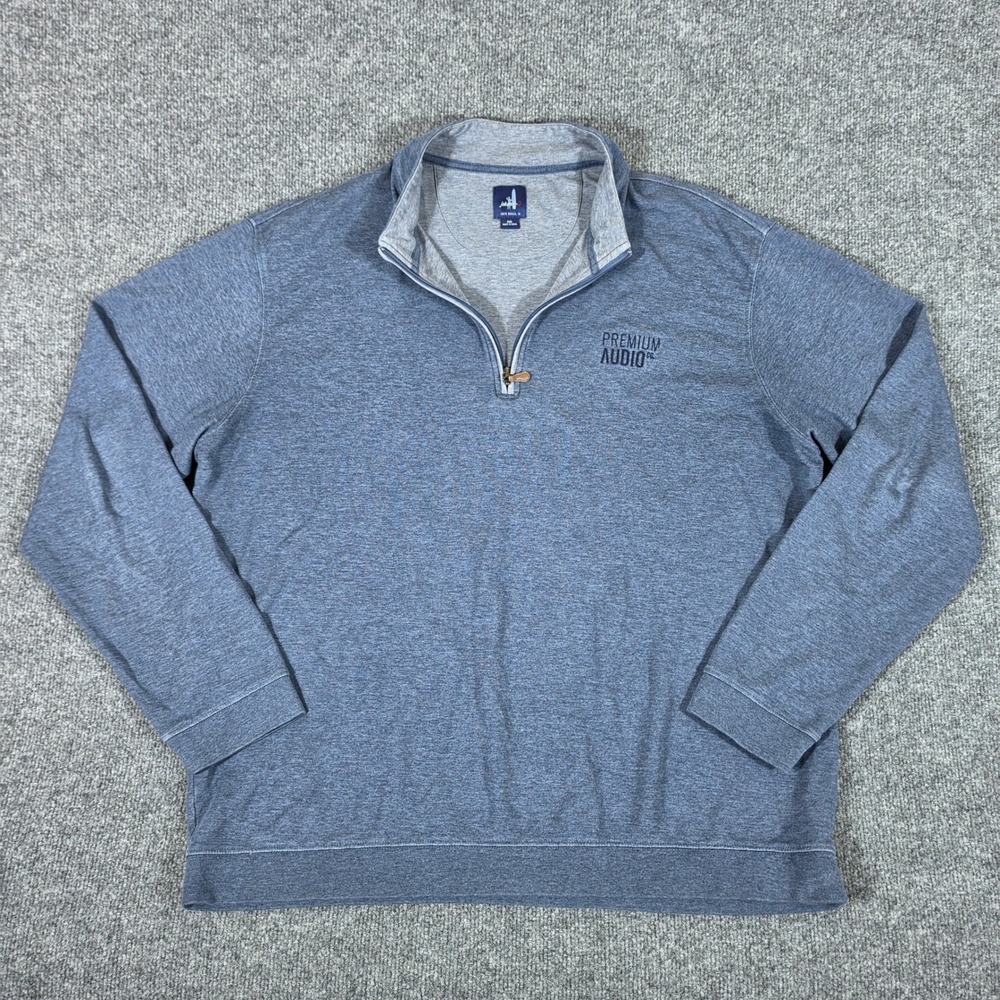 johnnie-O Mens Size 2XL Blue Heathered Quarter 1/4 Zip Pullover Sweatshirt